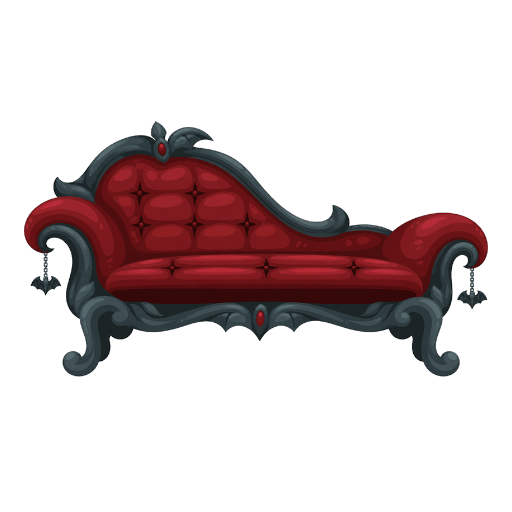 Haunted Mansion Bat Red Sofa