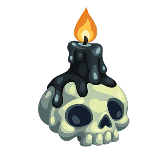 Haunted Mansion Black Skull Candle
