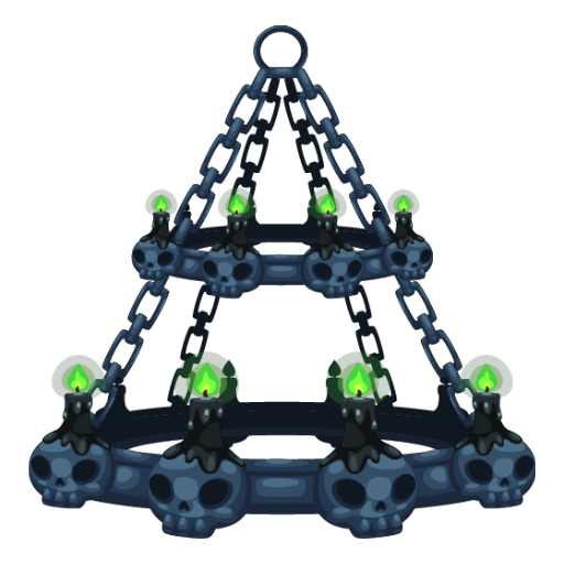 Haunted Mansion Blue Skeleton Chandelier