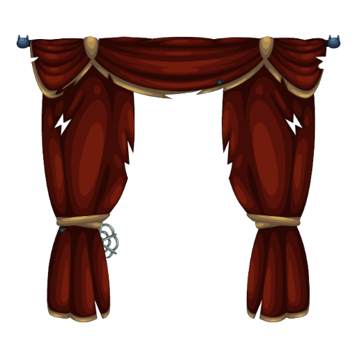 Haunted Mansion Double Red Curtains