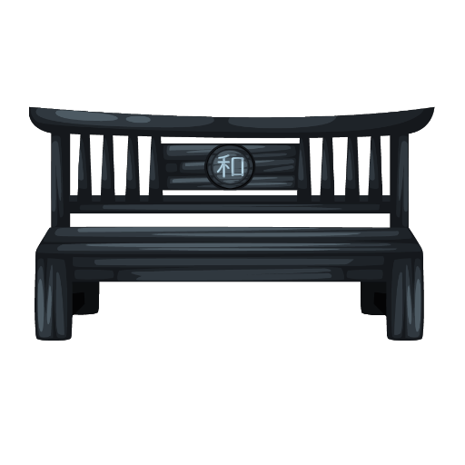Japanese Garden Black Bench
