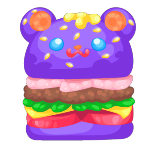 Kawaii Purple Burger