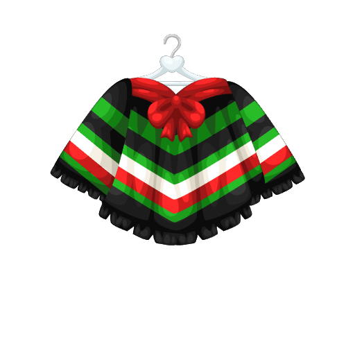 Mexican Traditional Black Poncho