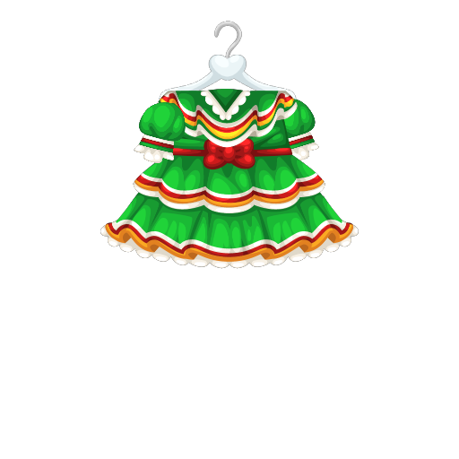 Mexican Traditional Girl Green Dress