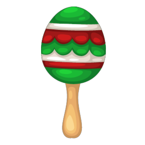 Mexican Traditional Girl Green Maraca