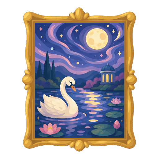 Night Swan Lake Portrait
