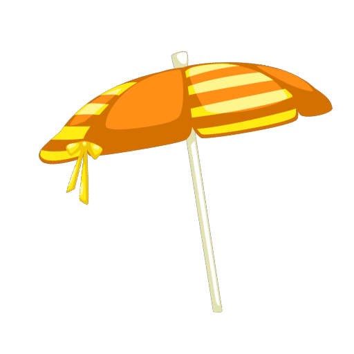 Orange Striped Beach Umbrella