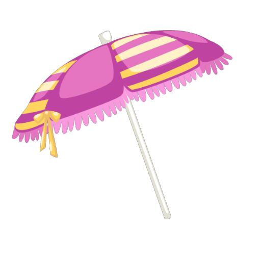 Pink Striped Beach Umbrella