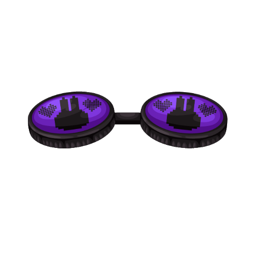 Purple Cyberpunk Girl Head Glasses