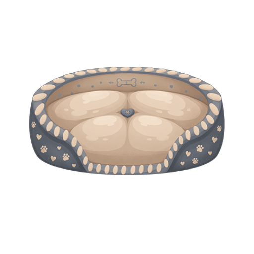 Rattan Blue Petling Mini Bed