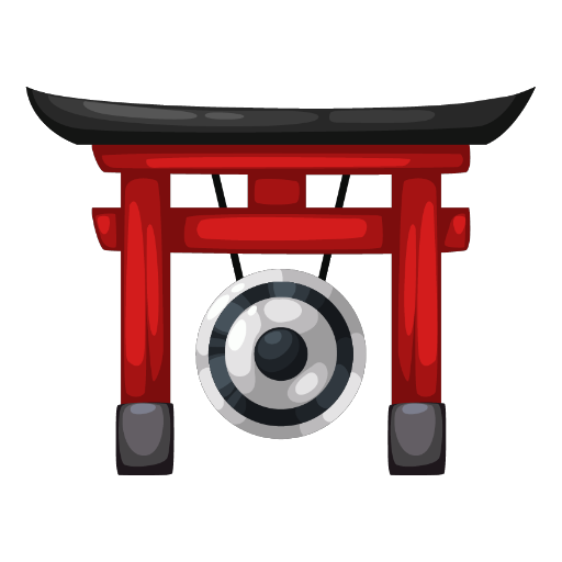Red Japanese Gong Decor