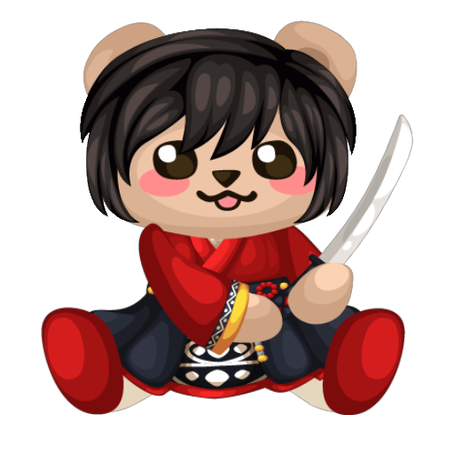 Red Samurai Bear Plushie