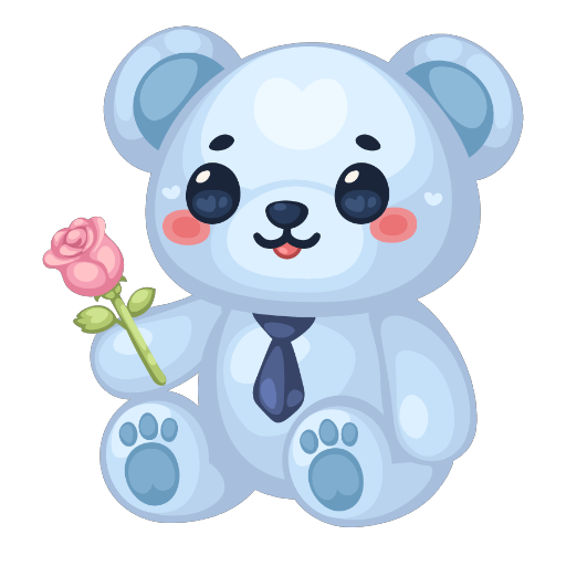 Romantic Rose Big Blue Teddy Bear