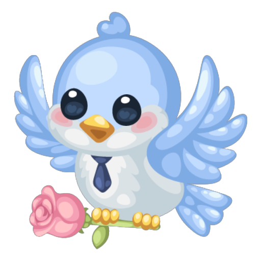 Romantic Rose Blue Bird