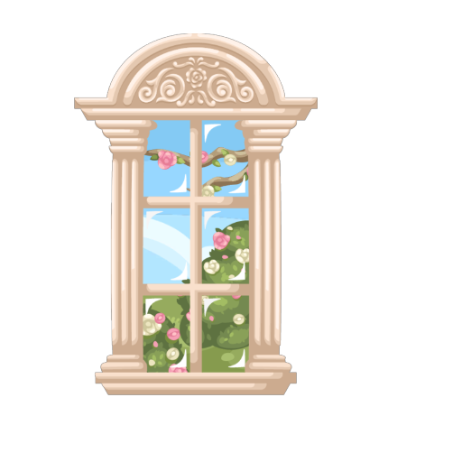 Romantic Rose Bush Window
