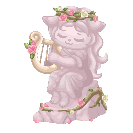 Romantic Rose Harpist Statue