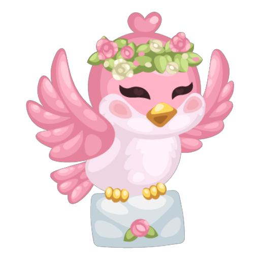Romantic Rose Pink Bird