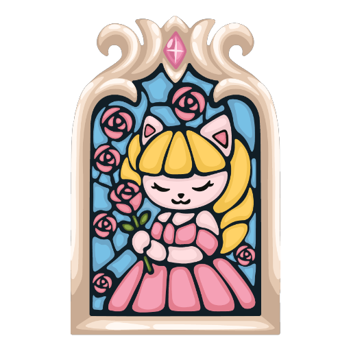 Romantic Rose Princess Stained Glass Window