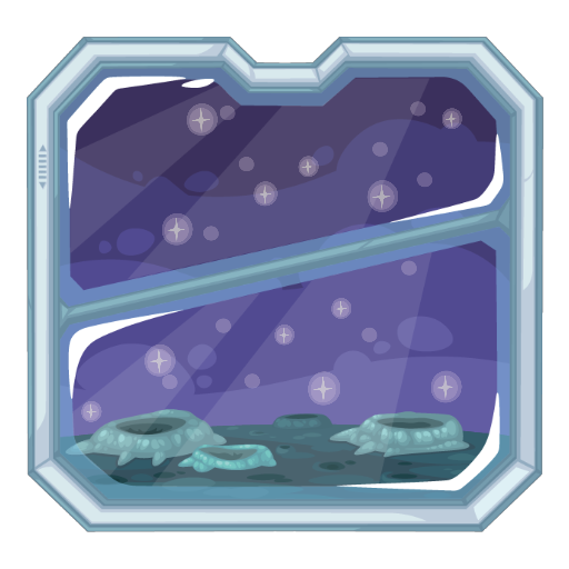 Spaceship Moon View Window