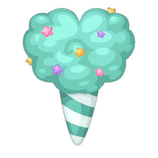 Sweet Aqua Heart Cotton Candy