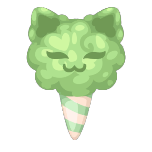 Sweet Green Cat Cotton Candy
