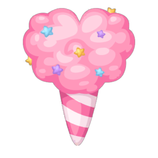 Sweet Pink Heart Cotton Candy