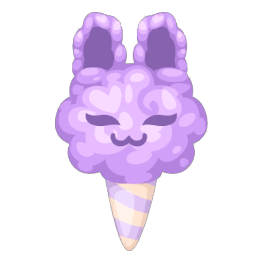Sweet Purple Bunny Cotton Candy