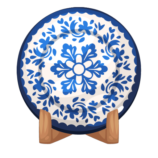 Traditional Blue Flower Plate