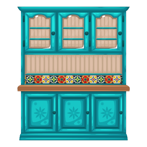 Traditional Blue Wooden Cabinet