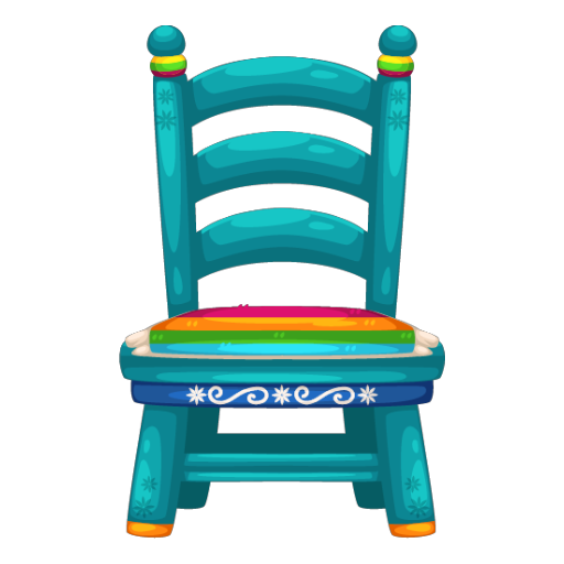 Traditional Blue Wooden Chair