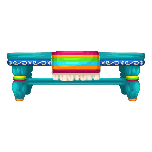 Traditional Blue Wooden Table