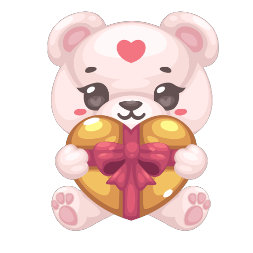 Valentines Cute White Bear