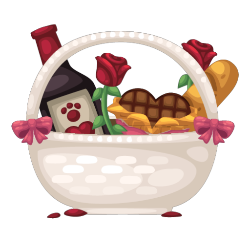 Valentines Date White Basket