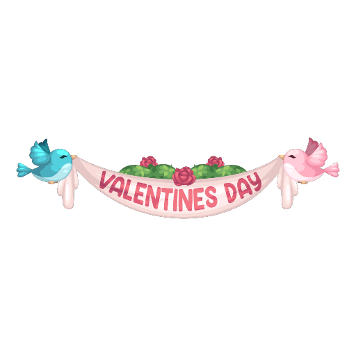 Valentines Day Birds Banner