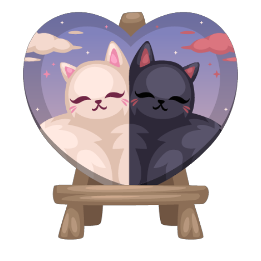 Valentines Lovely Cats Painting
