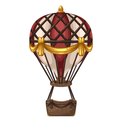 Vintage Steampunk Red Hot Air Balloon