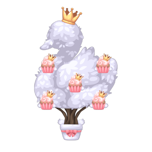 White Swan Cupcake Tree Bonsai