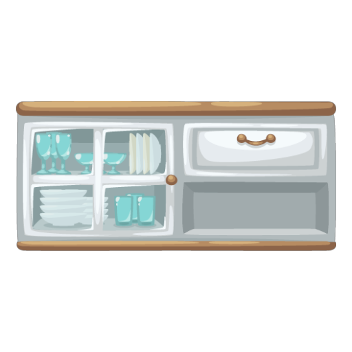 Whiteand Brown Kitchen Big Cabinet