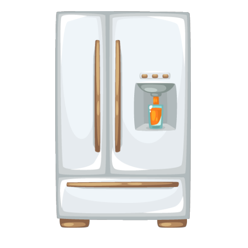 Whiteand Brown Kitchen Fridge
