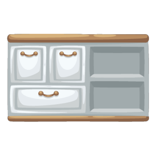 Whiteand Brown Kitchen Small Cabinet