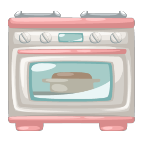 Whiteand Pink Kitchen Oven