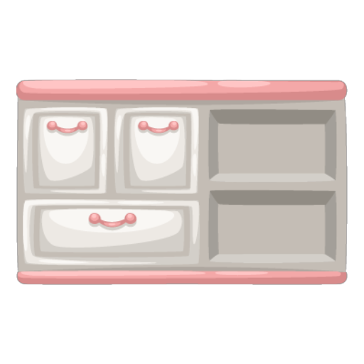 Whiteand Pink Kitchen Small Cabinet